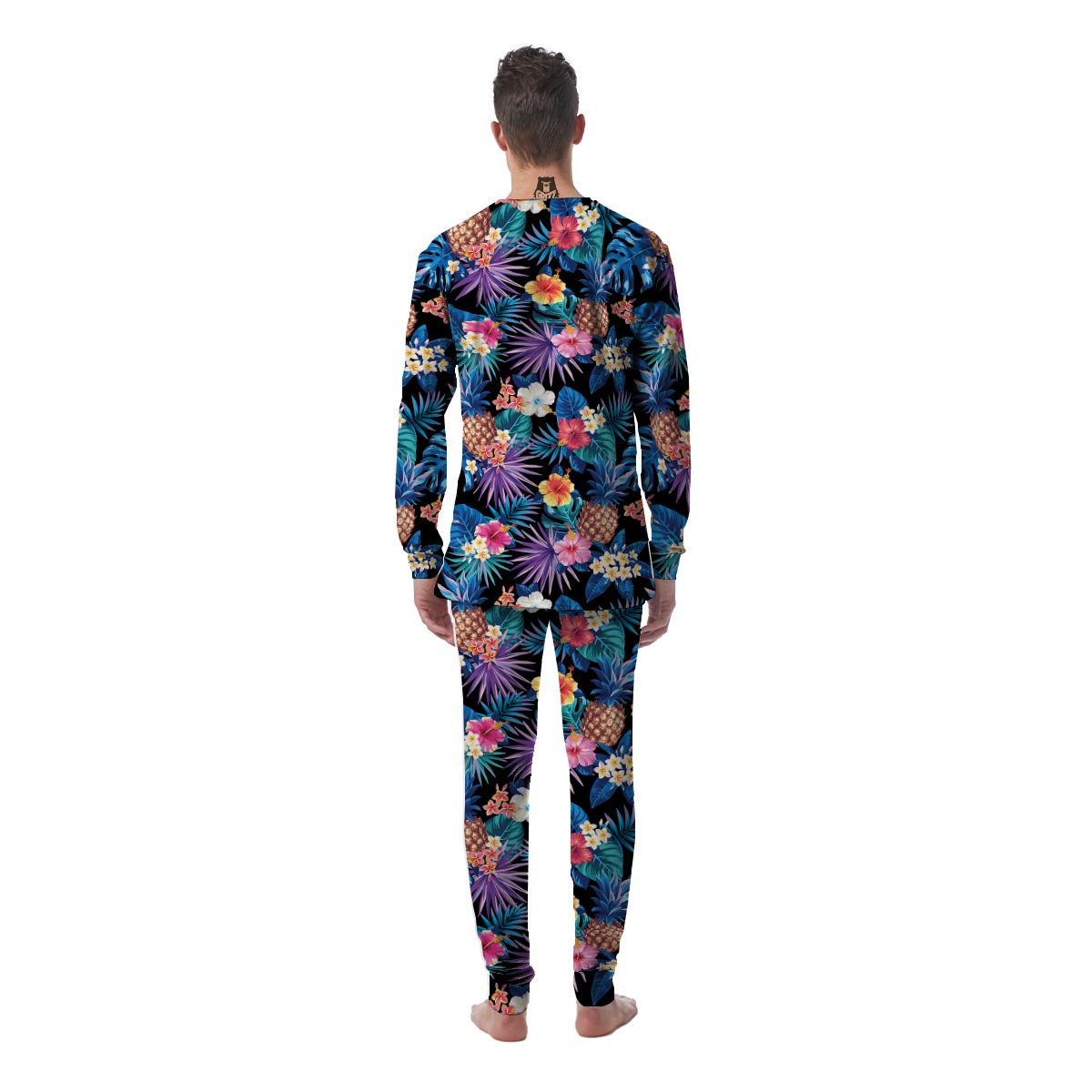 Hawaiian Floral Pineapple Print Men's Pajamas-grizzshop