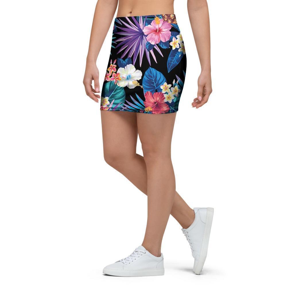 Hawaiian Floral Pineapple Print Mini Skirt-grizzshop