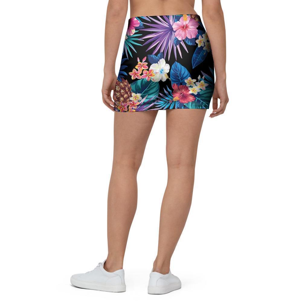 Hawaiian Floral Pineapple Print Mini Skirt-grizzshop