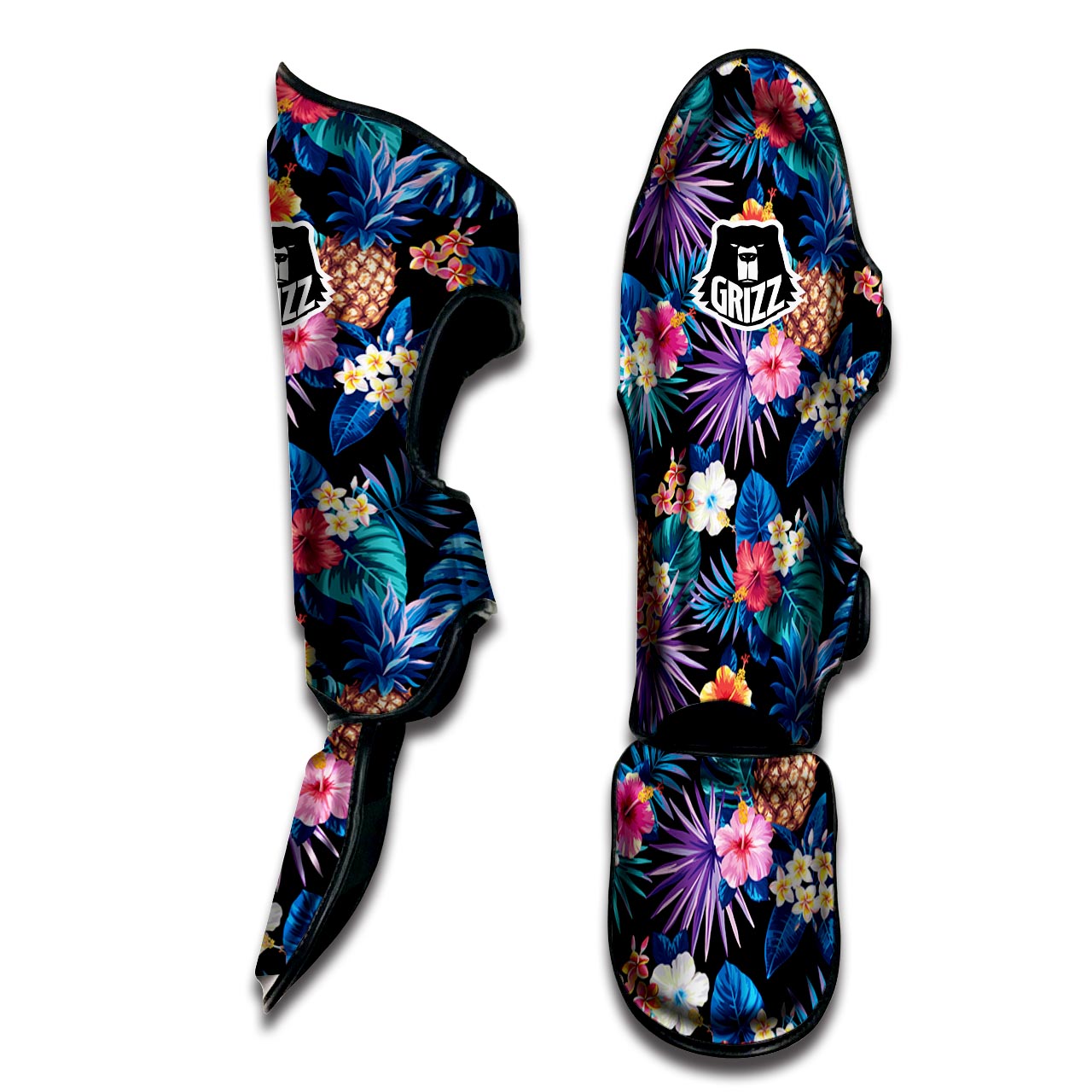 Hawaiian Floral Pineapple Print Muay Thai Shin Guard-grizzshop