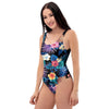 Hawaiian Floral Pineapple Print One Piece Swimsuite-grizzshop