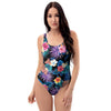 Hawaiian Floral Pineapple Print One Piece Swimsuite-grizzshop