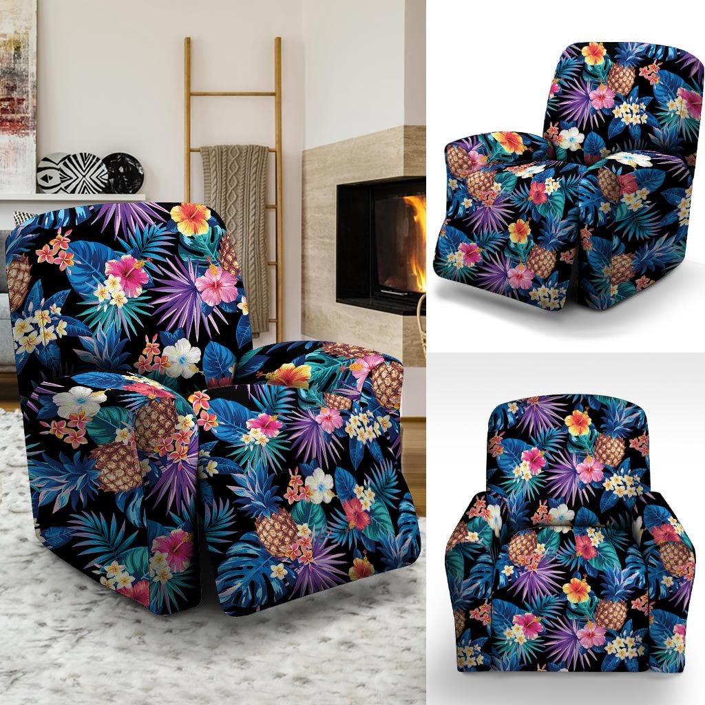 Hawaiian Floral Pineapple Print Recliner Cover-grizzshop