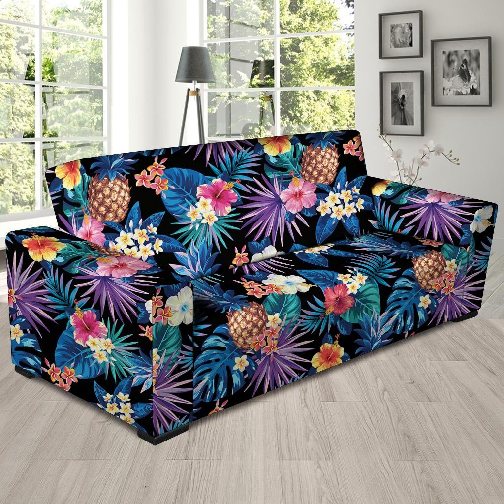 Hawaiian Floral Pineapple Print Sofa Cover-grizzshop