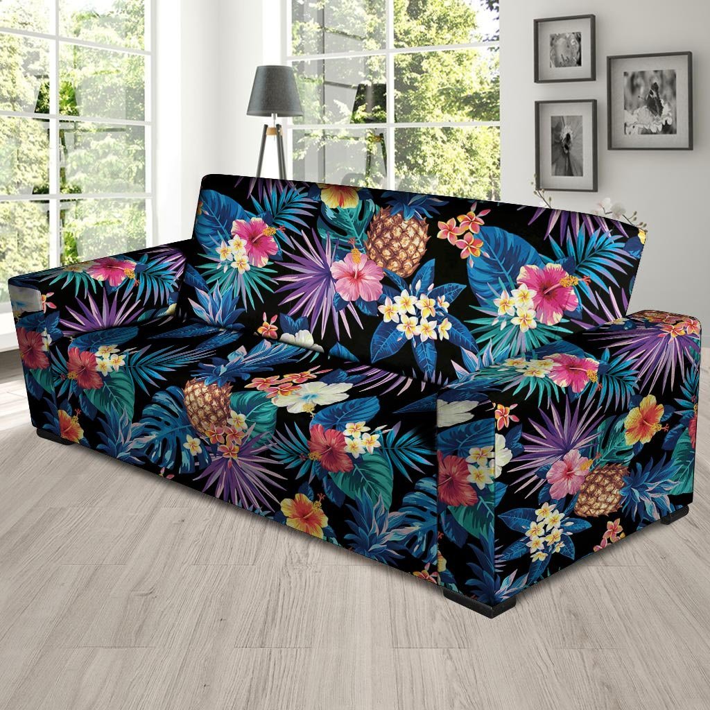 Hawaiian Floral Pineapple Print Sofa Cover-grizzshop