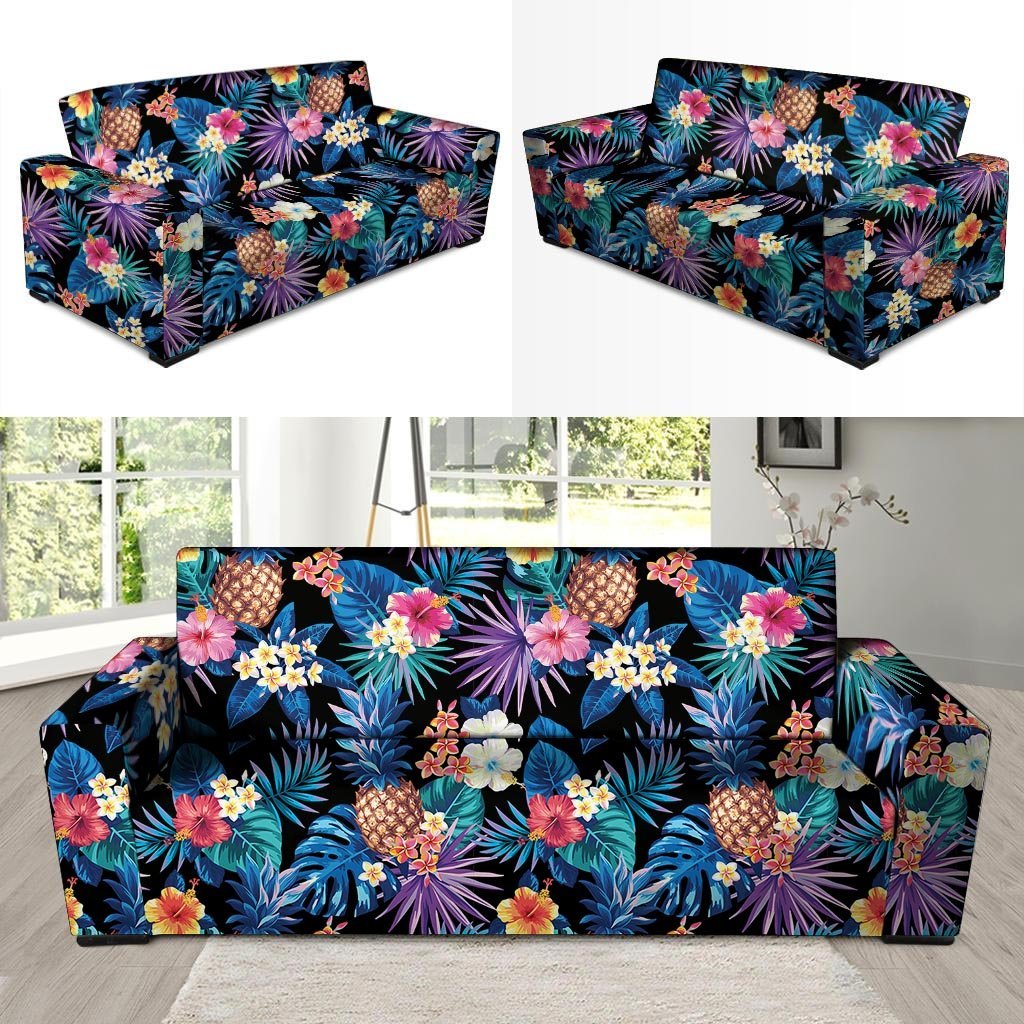 Hawaiian Floral Pineapple Print Sofa Cover-grizzshop