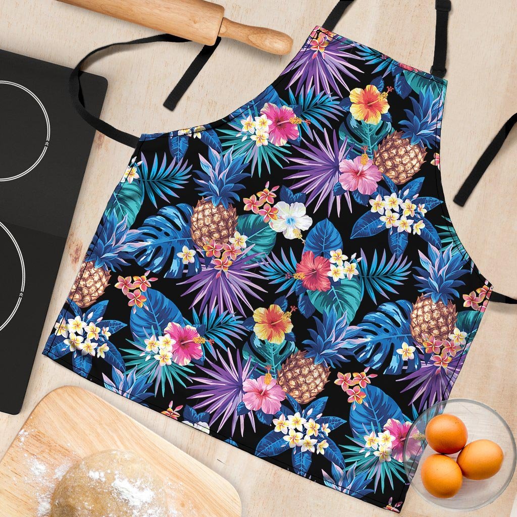 Hawaiian Floral Pineapple Print Women's Apron-grizzshop