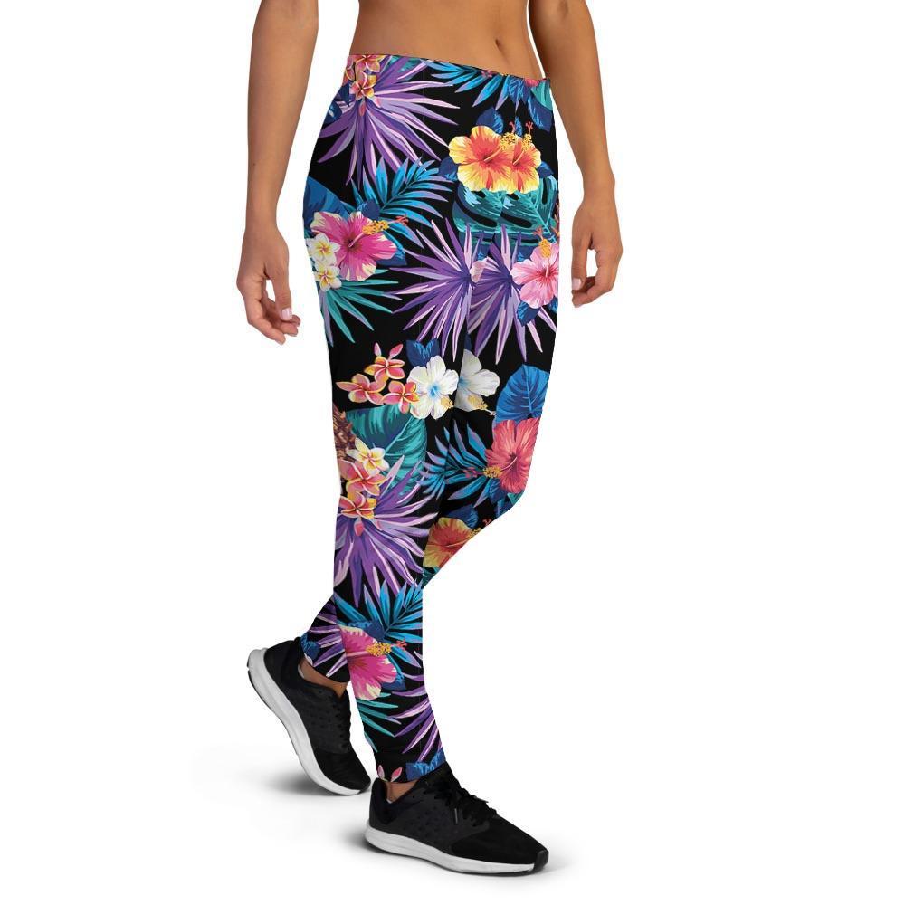 Hawaiian Floral Pineapple Print Women's Joggers-grizzshop