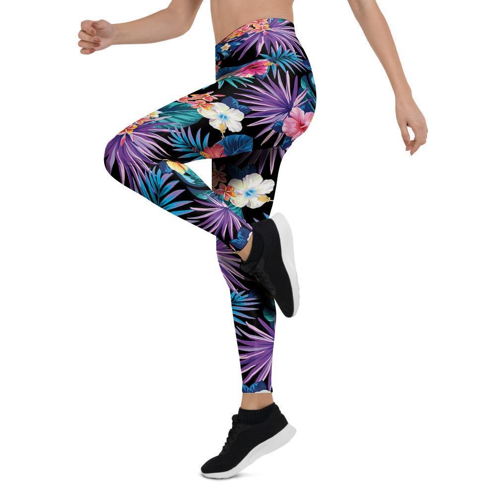 Hawaiian Floral Pineapple Print Women's Leggings-grizzshop