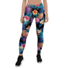 Hawaiian Floral Pineapple Print Women's Leggings-grizzshop