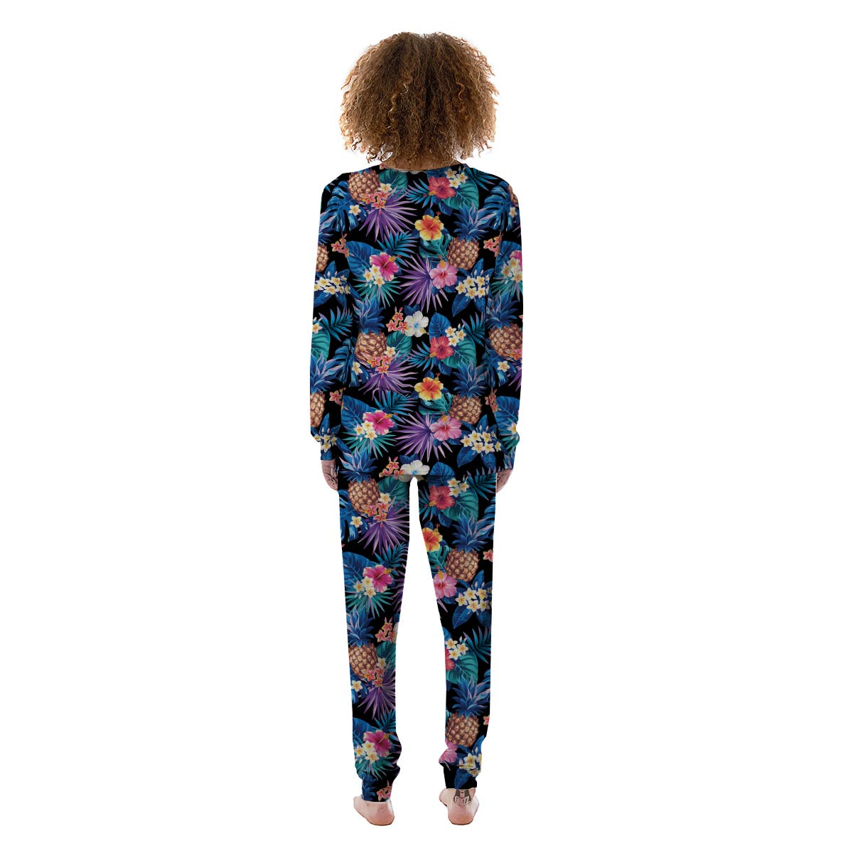 Hawaiian Floral Pineapple Print Women's Pajamas-grizzshop