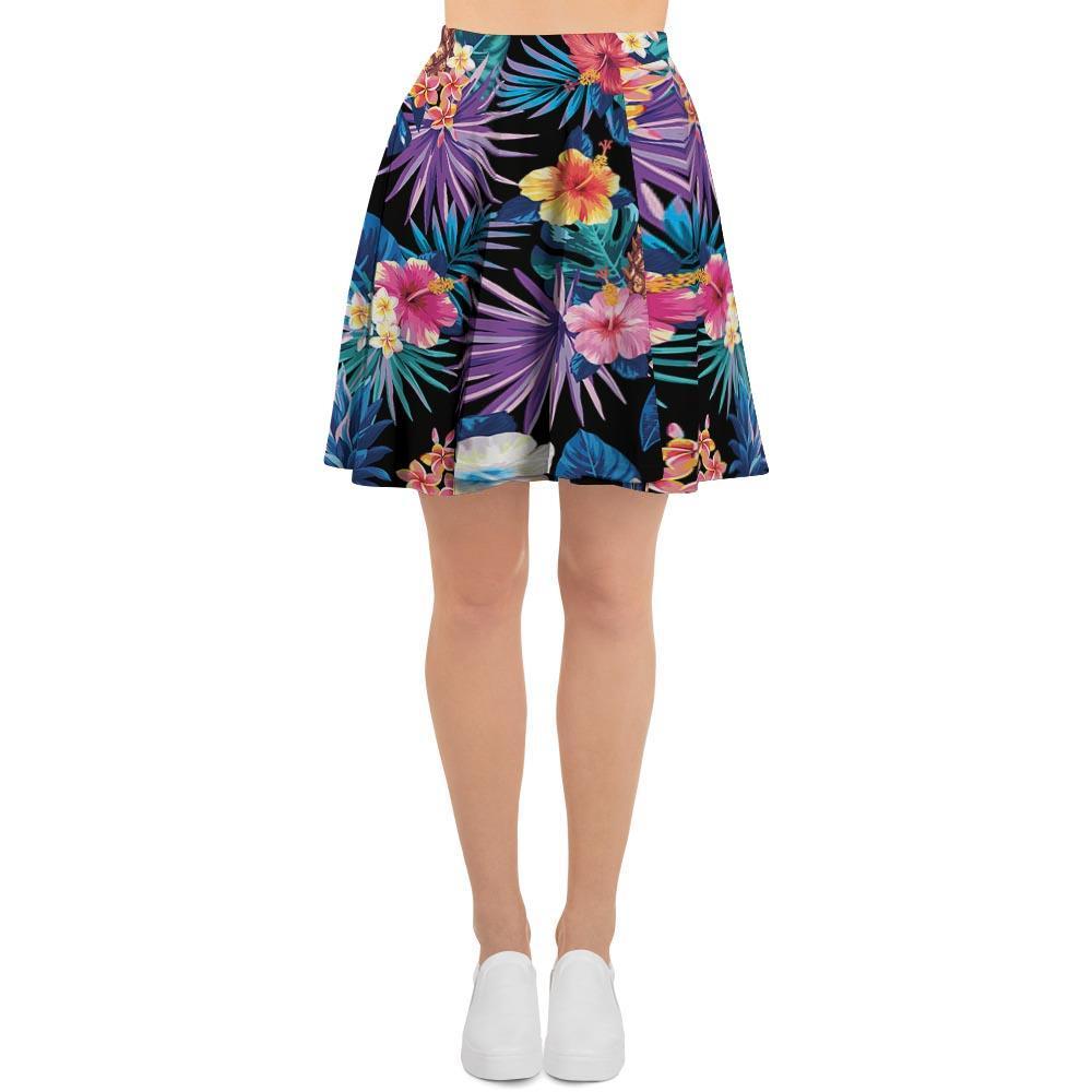Hawaiian Floral Pineapple Print Women's Skirt-grizzshop