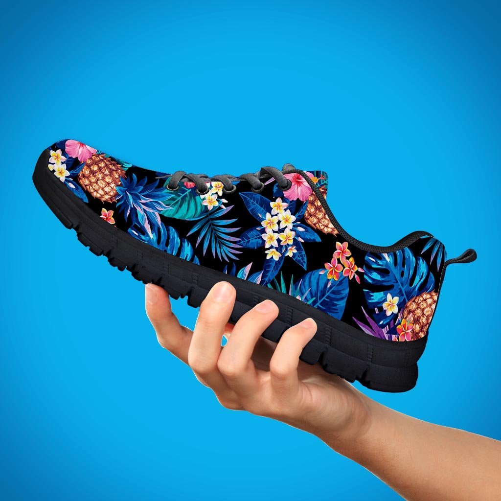 Hawaiian Floral Pineapple Print Women's Sneakers-grizzshop