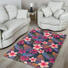 Hawaiian Floral Tropical Flower Hibiscus Palm Leaves Pattern Print Floor Mat-grizzshop