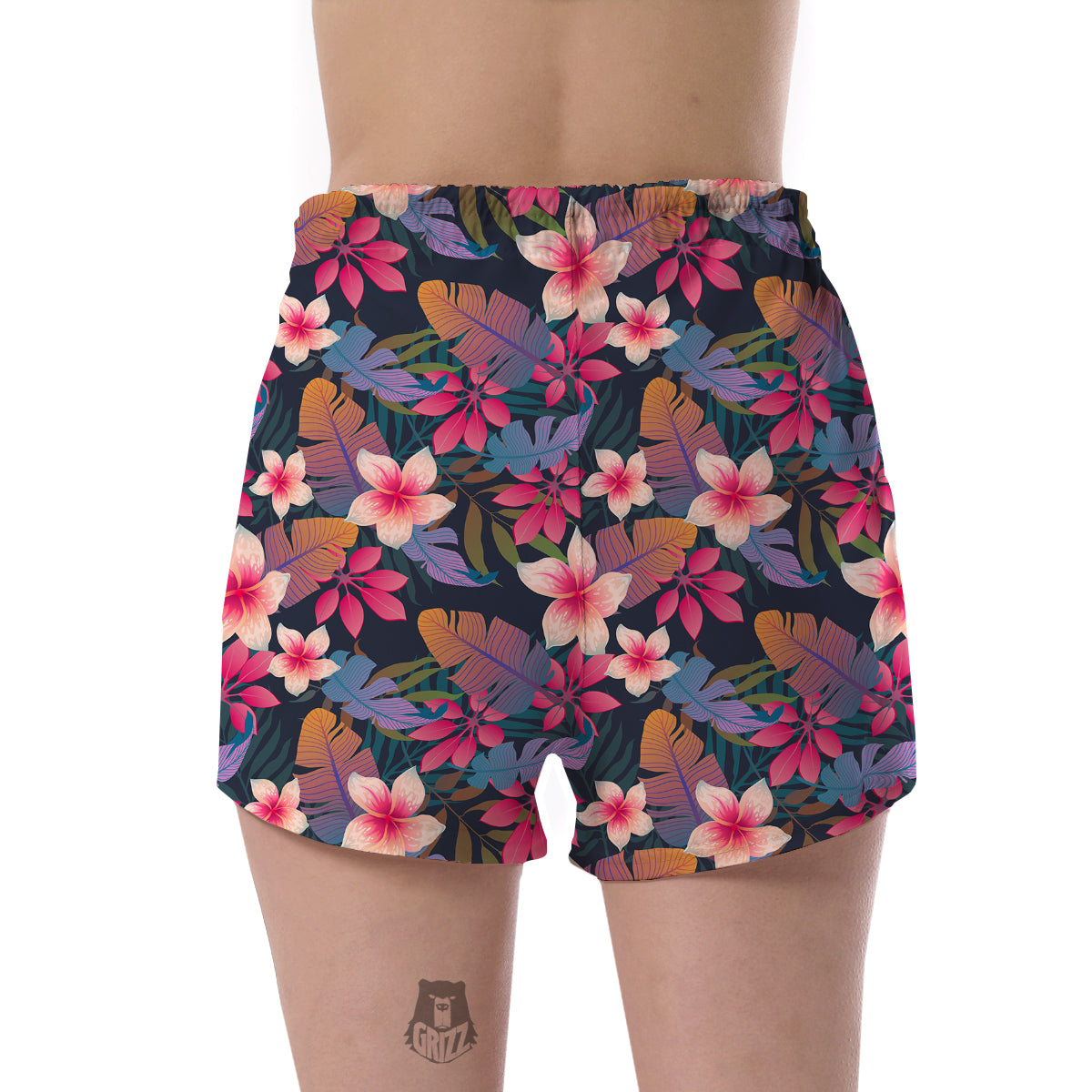 Hawaiian Floral Tropical Flower Hibiscus Palm Leaves Pattern Print Women's Shorts-grizzshop