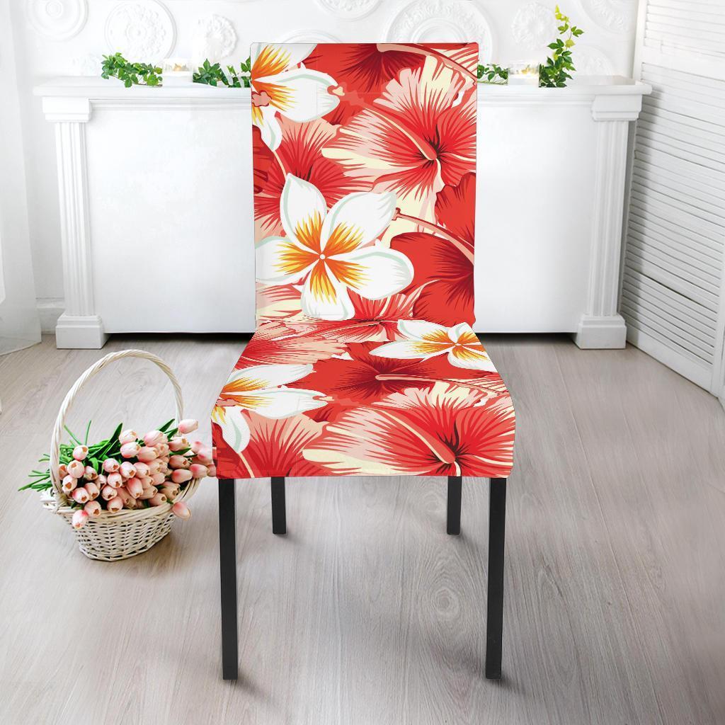 Hawaiian Floral Tropical Flower Red Hibiscus Pattern Print Chair Cover-grizzshop