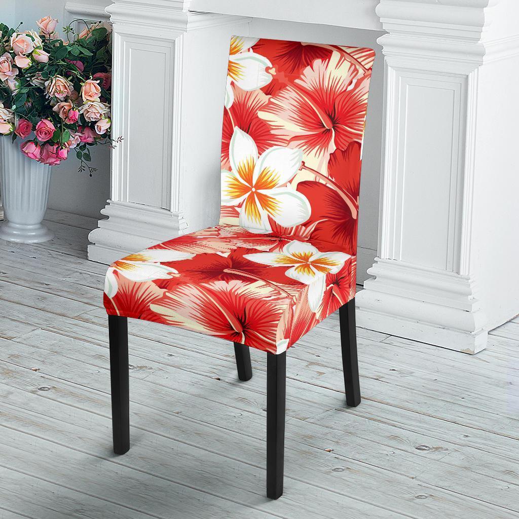 Hawaiian Floral Tropical Flower Red Hibiscus Pattern Print Chair Cover-grizzshop