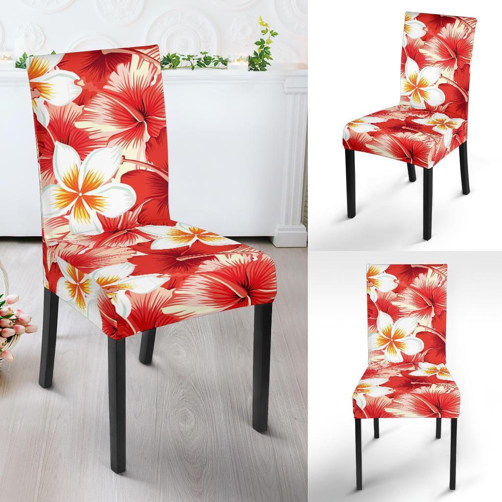 Hawaiian Floral Tropical Flower Red Hibiscus Pattern Print Chair Cover-grizzshop