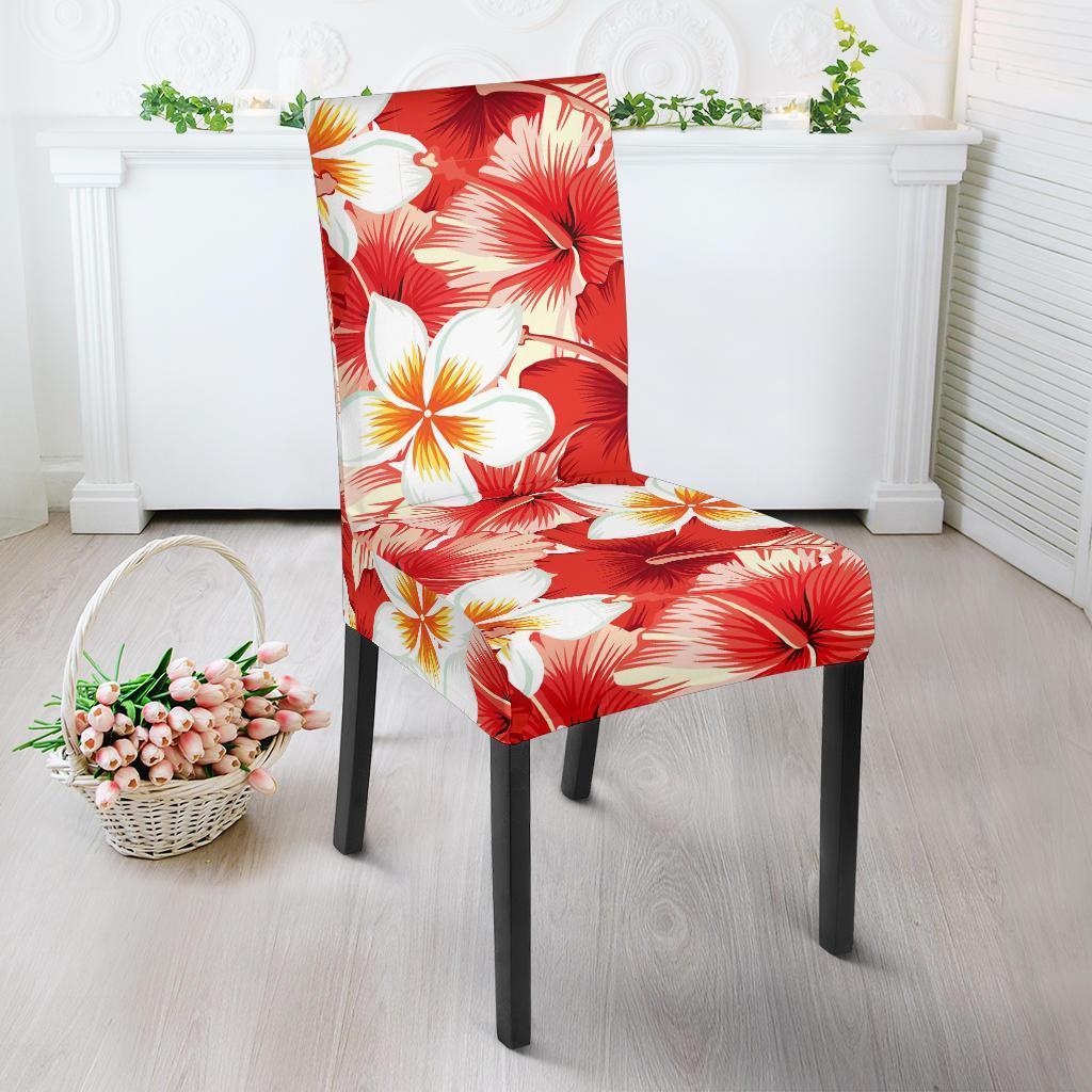 Hawaiian Floral Tropical Flower Red Hibiscus Pattern Print Chair Cover-grizzshop