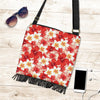 Hawaiian Floral Tropical Flower Red Hibiscus Pattern Print Crossbody Bags-grizzshop