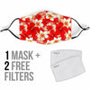 Hawaiian Floral Tropical Flower Red Hibiscus Pattern Print Face Mask-grizzshop