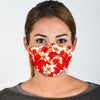 Hawaiian Floral Tropical Flower Red Hibiscus Pattern Print Face Mask-grizzshop