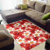 Hawaiian Floral Tropical Flower Red Hibiscus Pattern Print Floor Mat-grizzshop