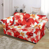 Hawaiian Floral Tropical Flower Red Hibiscus Pattern Print Loveseat Cover-grizzshop