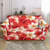 Hawaiian Floral Tropical Flower Red Hibiscus Pattern Print Loveseat Cover-grizzshop