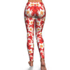 Hawaiian Floral Tropical Flower Red Hibiscus Pattern Print Pattern Women Leggings-grizzshop