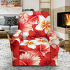 Hawaiian Floral Tropical Flower Red Hibiscus Pattern Print Recliner Cover-grizzshop