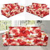 Hawaiian Floral Tropical Flower Red Hibiscus Pattern Print Sofa Covers-grizzshop