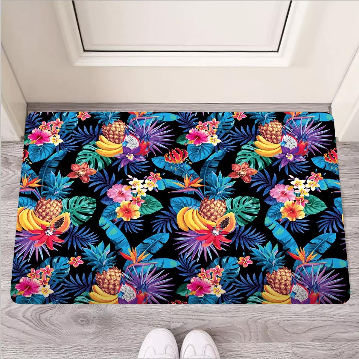 Hawaiian Fruit Tropical Print Door Mat-grizzshop