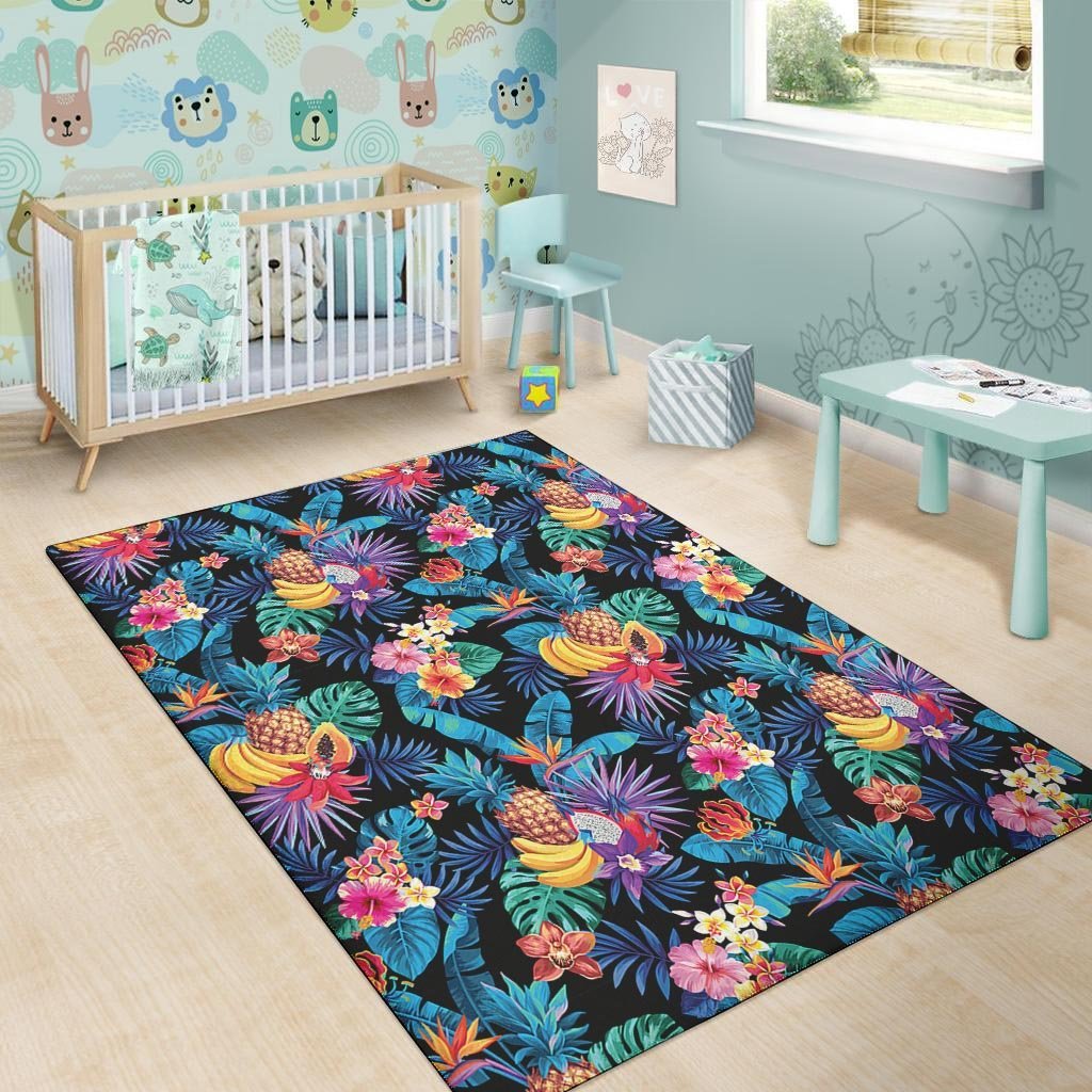 Hawaiian Fruit Tropical Print Floor Mat-grizzshop