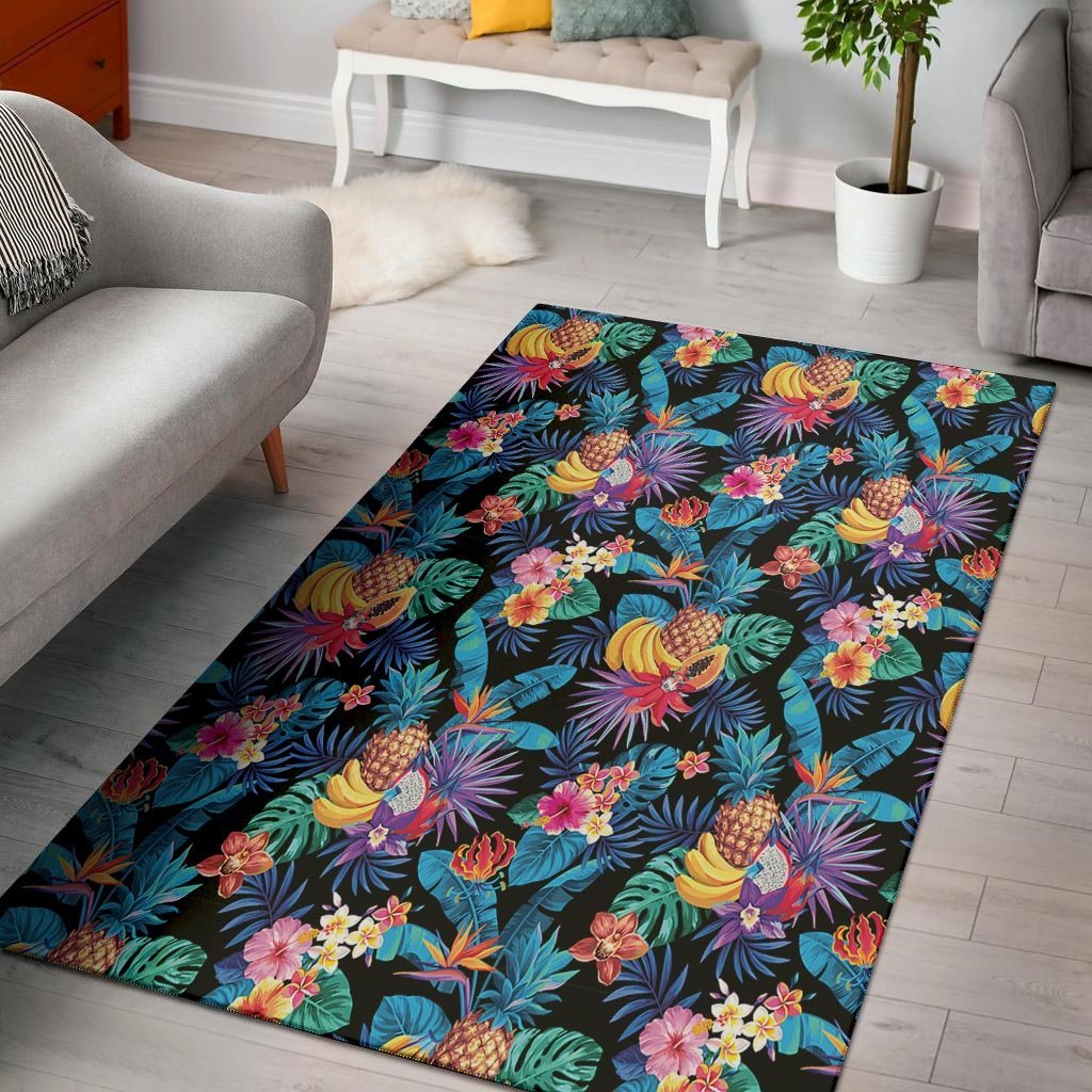 Hawaiian Fruit Tropical Print Floor Mat-grizzshop