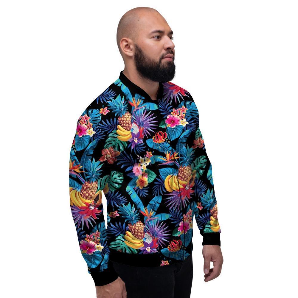 Hawaiian Fruit Tropical Print Men's Bomber Jacket-grizzshop