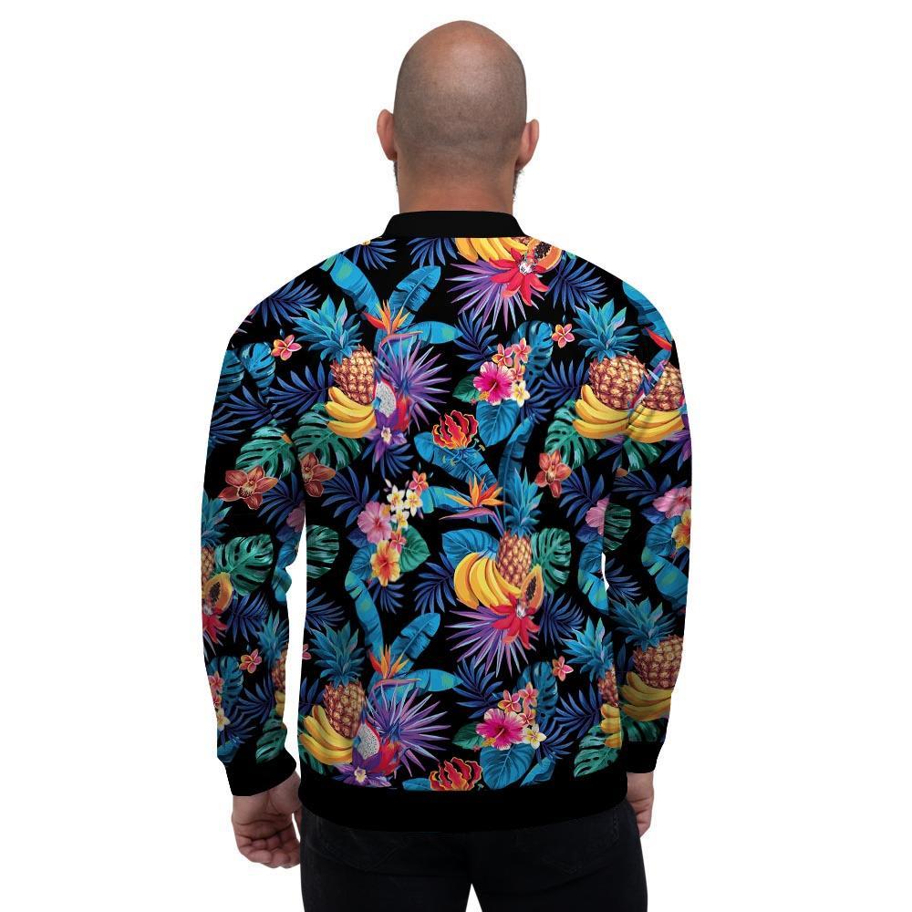 Hawaiian Fruit Tropical Print Men's Bomber Jacket-grizzshop