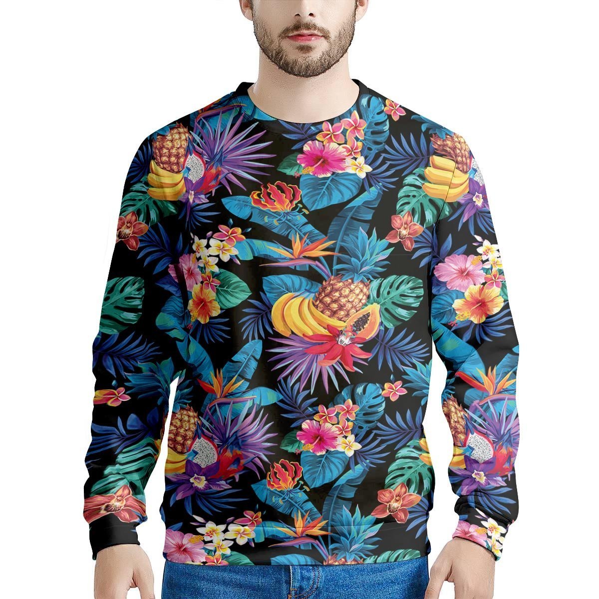 Hawaiian Fruit Tropical Print Men's Sweatshirt-grizzshop