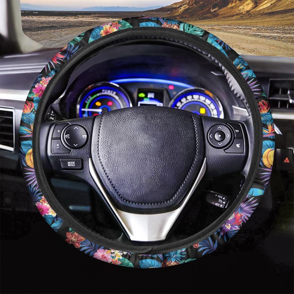 Hawaiian Fruit Tropical Print Steering Wheel Cover-grizzshop