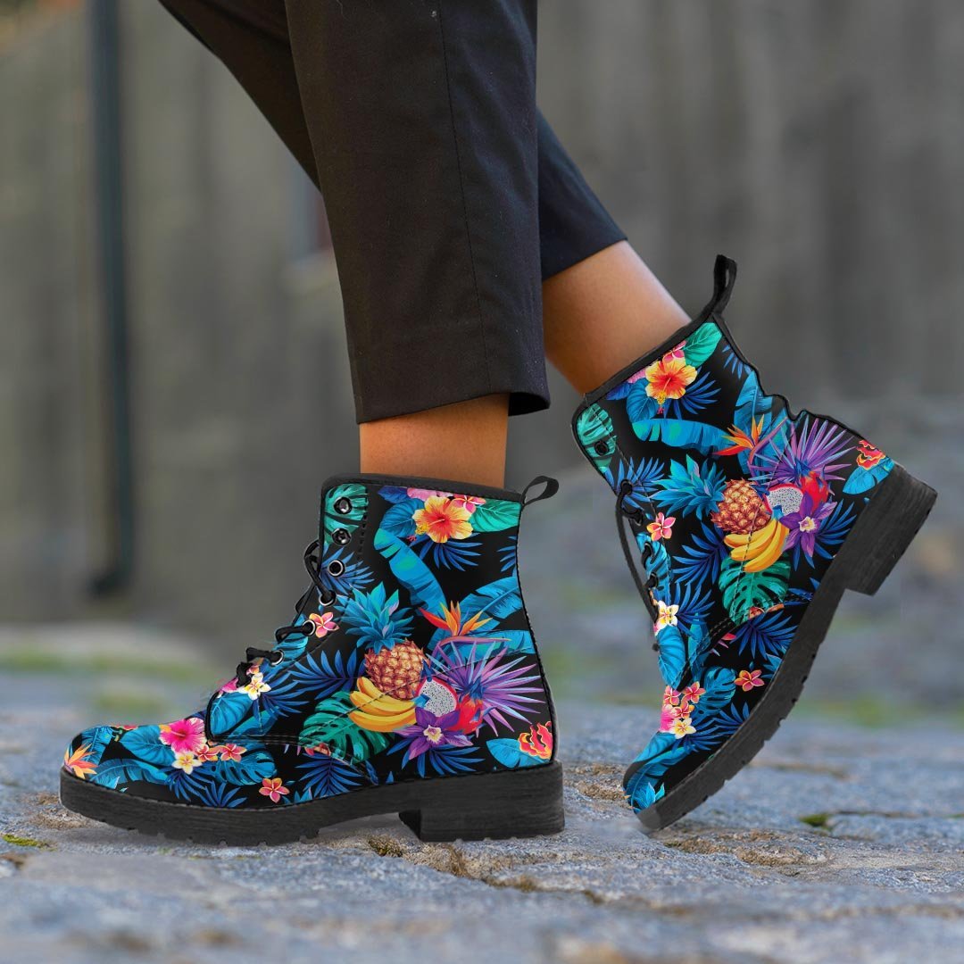 Hawaiian Fruit Tropical Print Women's Boots-grizzshop