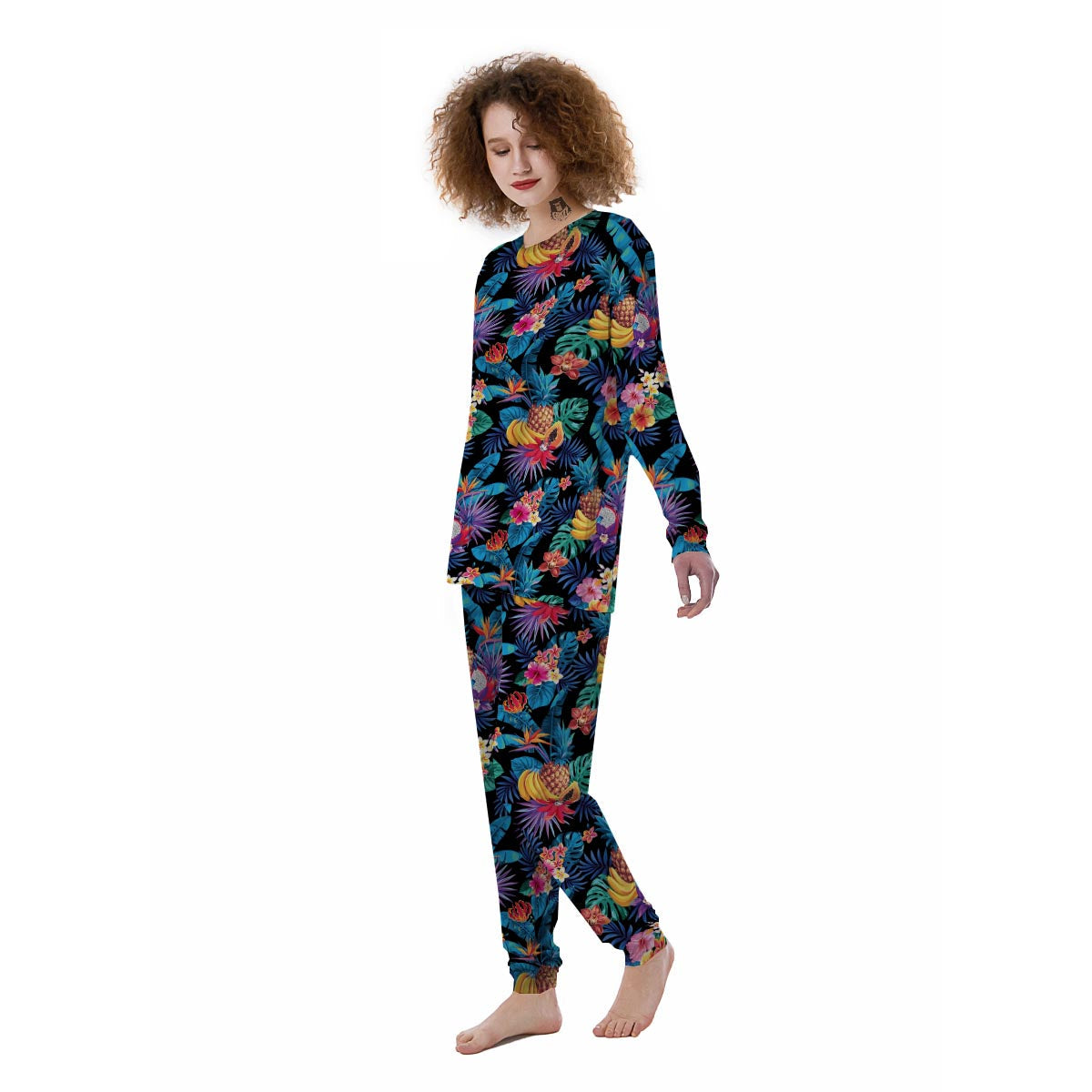 Hawaiian Fruit Tropical Print Women's Pajamas-grizzshop