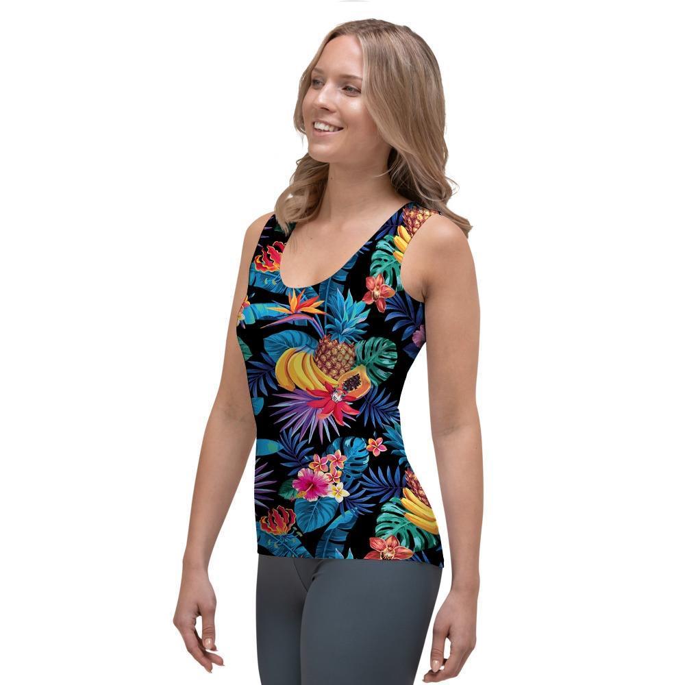 Hawaiian Fruit Tropical Print Women's Tank Top-grizzshop