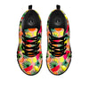 Hawaiian Fruits Pink Print Pattern Black Sneaker-grizzshop