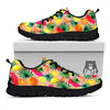 Hawaiian Fruits Pink Print Pattern Black Sneaker-grizzshop