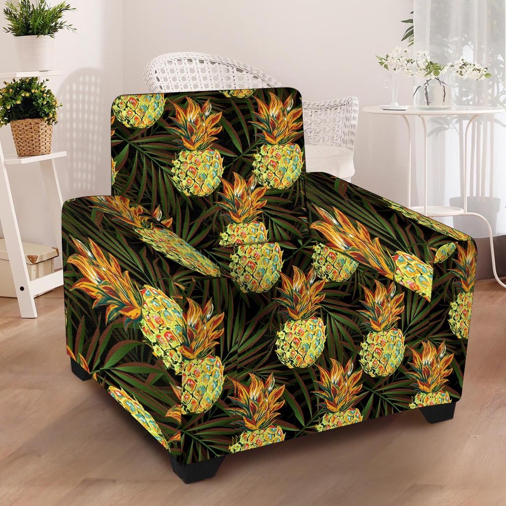 Hawaiian Golden Pineapple Edm Print Armchair Cover-grizzshop