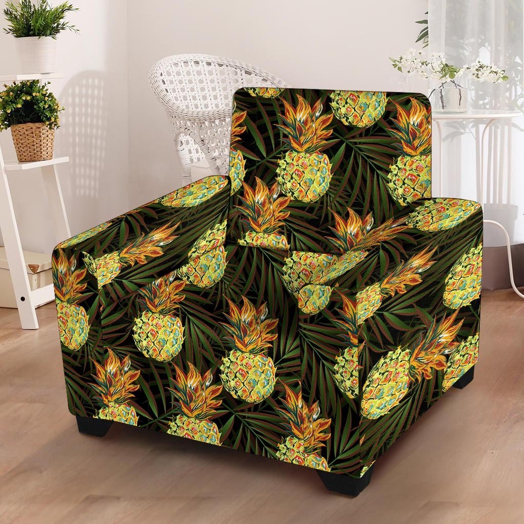 Hawaiian Golden Pineapple Edm Print Armchair Cover-grizzshop