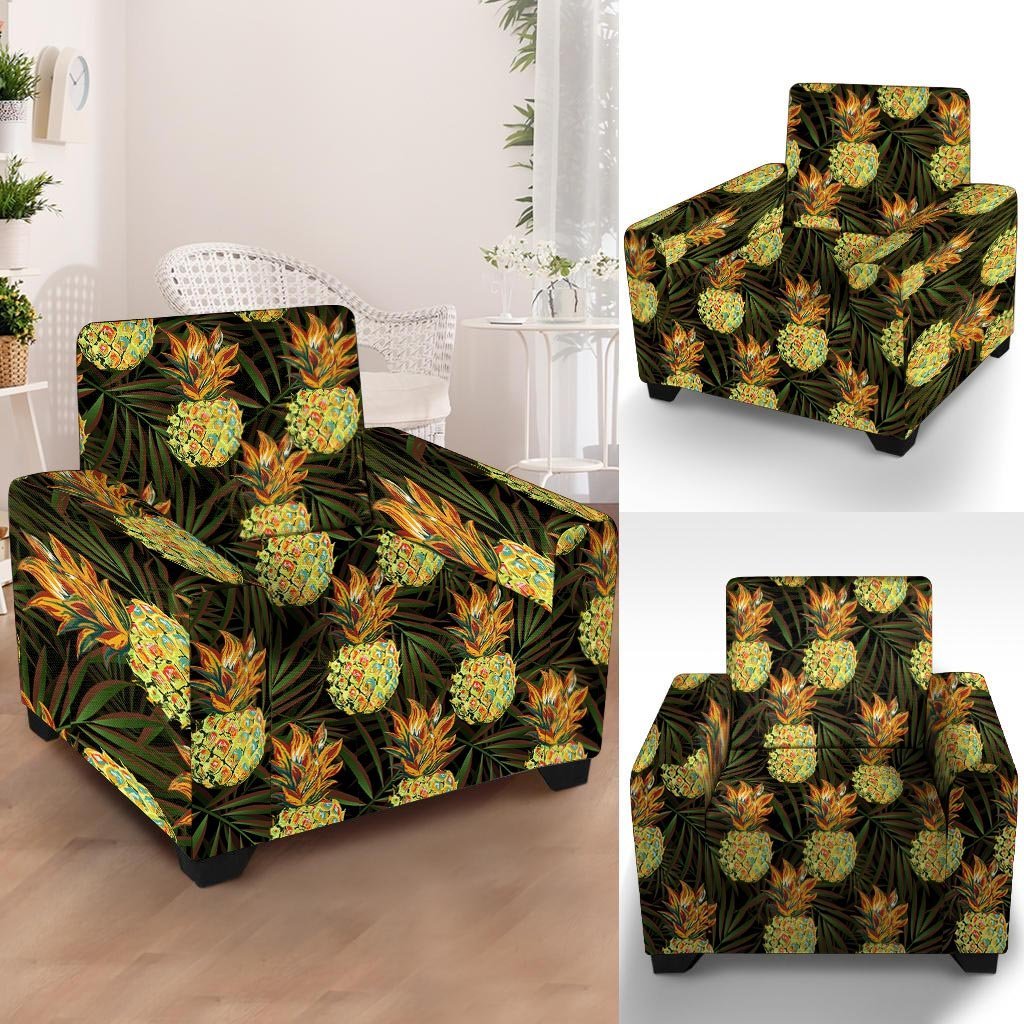 Hawaiian Golden Pineapple Edm Print Armchair Cover-grizzshop