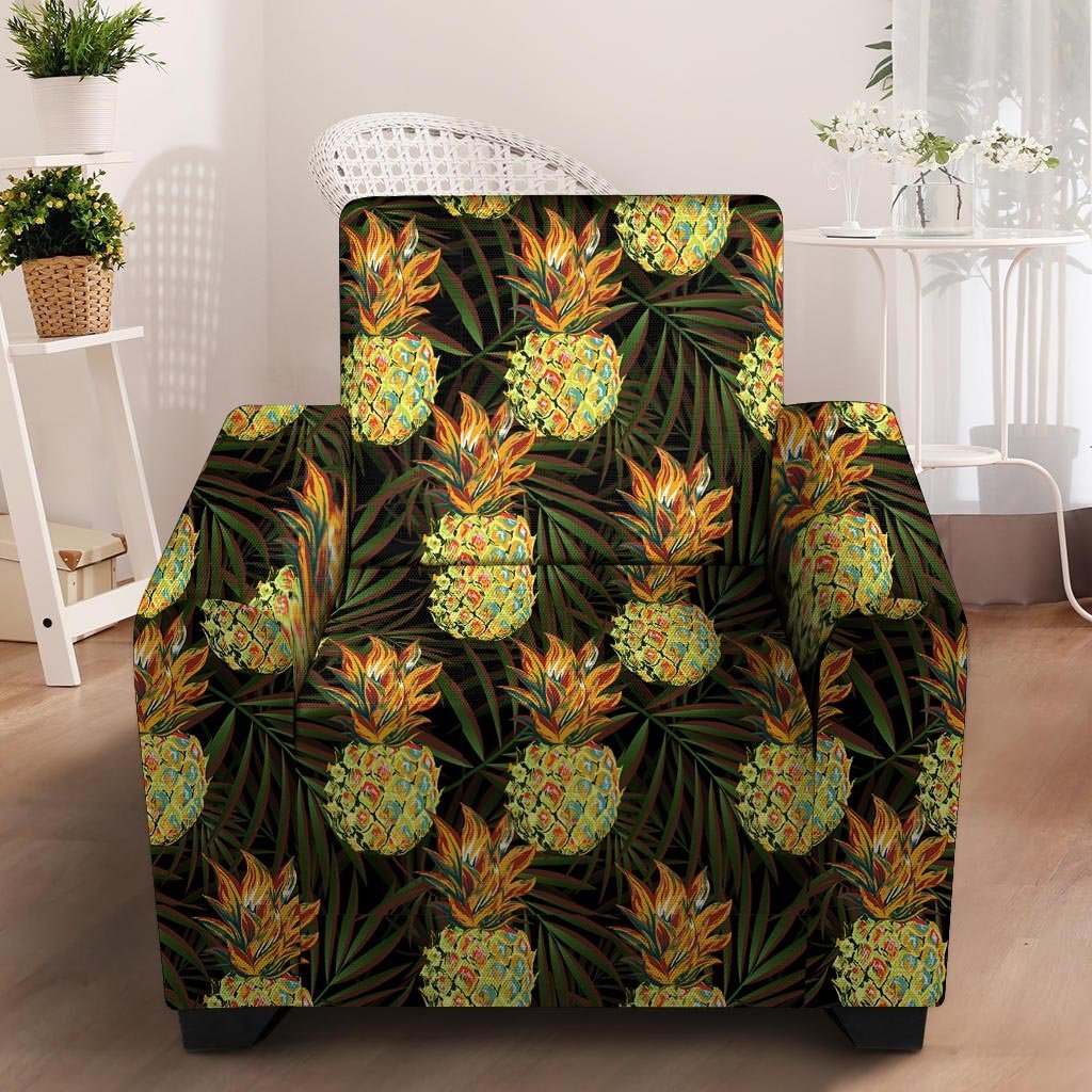 Hawaiian Golden Pineapple Edm Print Armchair Cover-grizzshop