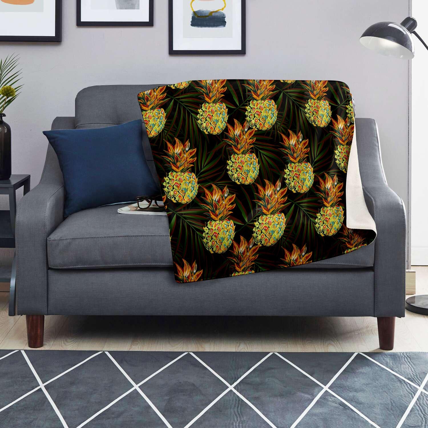 Hawaiian Golden Pineapple Edm Print Blanket-grizzshop