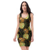 Hawaiian Golden Pineapple Edm Print Bodycon Dress-grizzshop